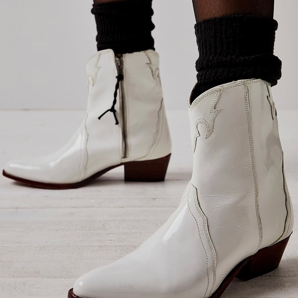 Free People New Frontier Western Bootie White -39